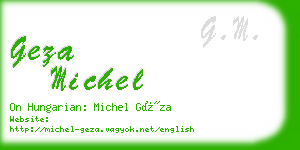 geza michel business card